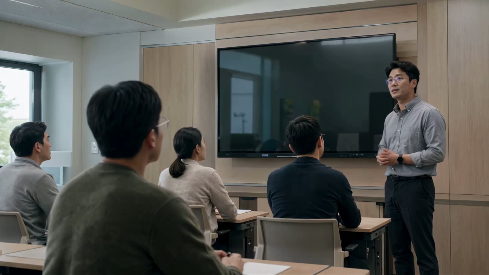 회의실 발표 장면