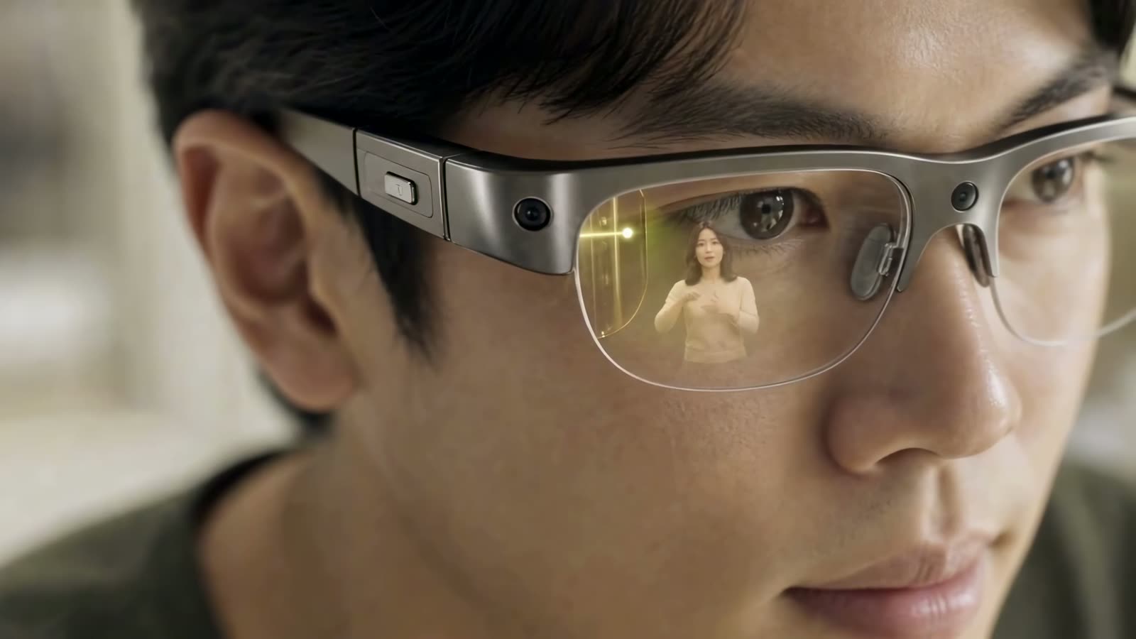 AR 렌즈 안에 이어봄 AI 통역사가 보이는 모습